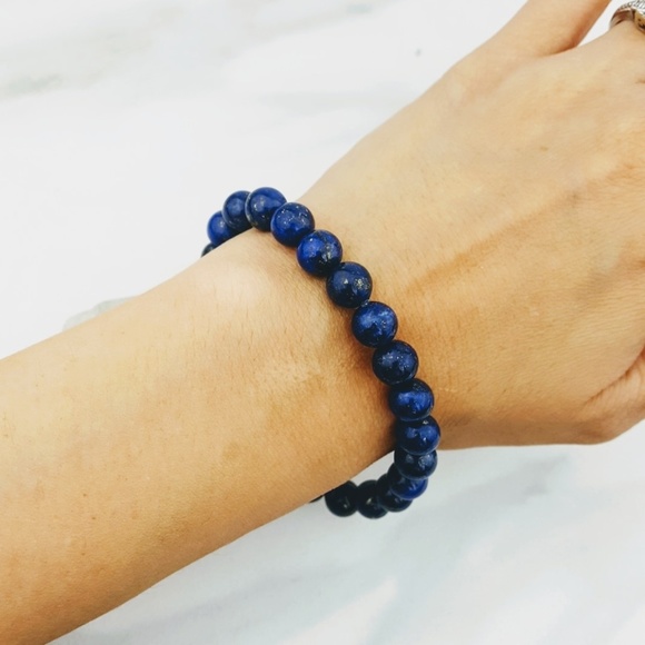Release Stress • Lapis Lazuli Blue Gold Bracelet - Picture 2 of 3